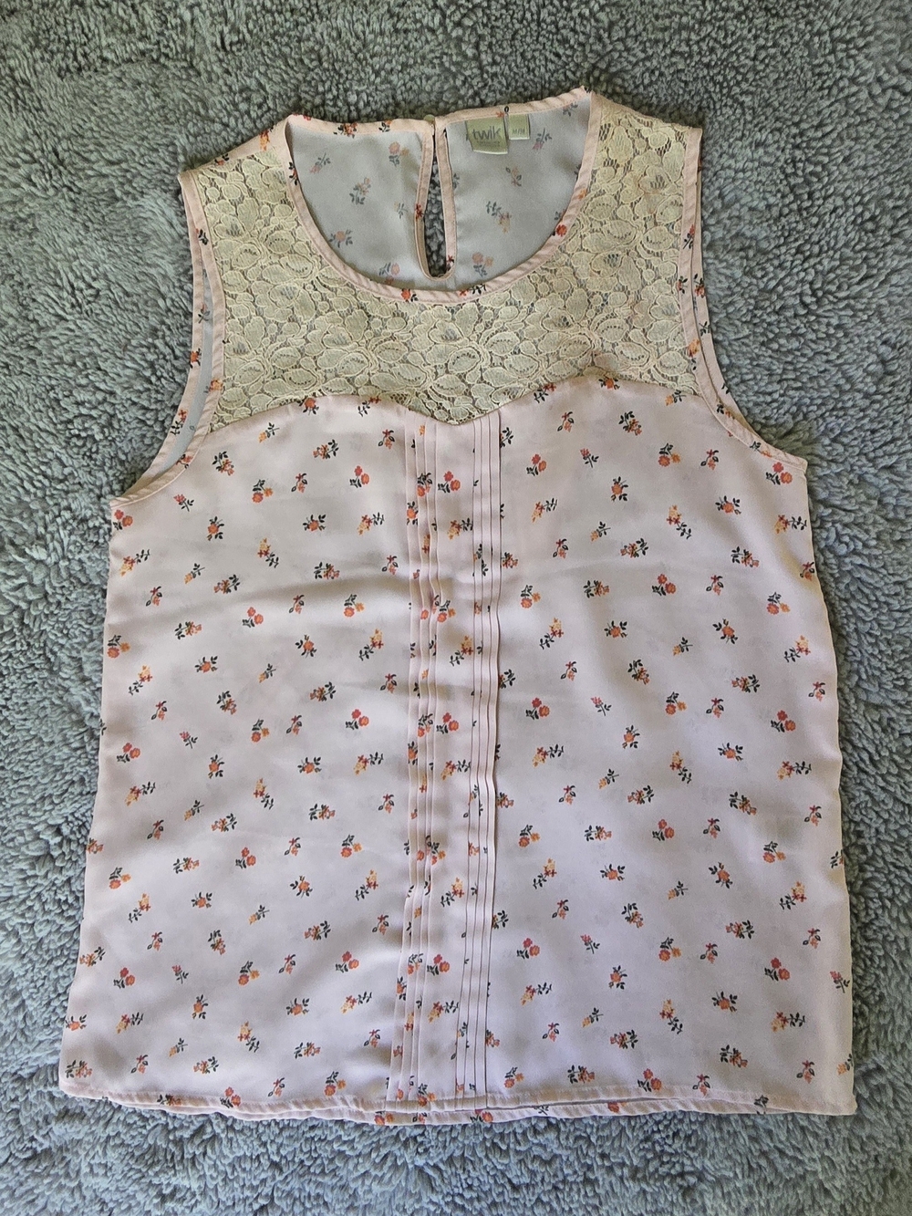 twik Pink Floral Print Strapless Camisole